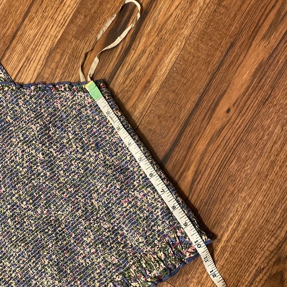 ❤️ L ❤️ NWT Anthro Tank Cropped Halter Smocked Ruffled Stretch​ - Picture 8 of 8